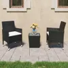vidaXL 3-tlg. Bistro-Set Poly Rattan und Hartglas Schwarz - Produktbild-Vorschau 11