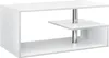 A white coffee table with a silver metal support. Voir les images du produit