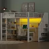 Merax Etagenbett 140x200 cm, mit USB, LED, Metall Hochbett Produktbild-Vorschau 4