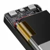 A close-up view of the internal components of a power bank, showing the circuit board, USB ports, and battery. Podgląd zdjęcia produktu