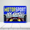 Motorsport ist spitze! Rennwagen Metallschild in 15x20 cm Produktbild-Vorschau 3