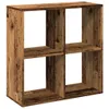 A four-cube shelving unit with a rustic wood finish, presented against a white background. Náhled obrázku produktu