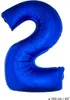 XXL Zahlen Folienballon 100 cm - Blau Zahl: 2 Produktbild-Vorschau 1
