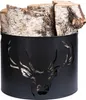 Kaminholzkorb 33 x 26 cm – Metall Schwarz pulverbeschichtet Produktbild-Vorschau 1