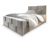 A bed with a headboard and mattress, shown from a side angle against a white background. Produktbild-Vorschau