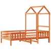 vidaXL Massivholzbett mit Dach Wachsbraun 90x200 cm Kiefer Produktbild-Vorschau 3