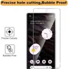 A screen protector is shown on a smartphone, with marketing text and icons. Produktbild-Vorschau