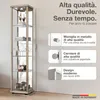 K-Möbel Mobile in vetro in rovere Sonoma (176x37x33cm) con Anteprima dell’immagine prodotto 2