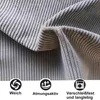 A close-up of grey ribbed fabric, with three circular icons and text below. Anteprima dell’immagine prodotto