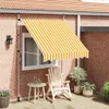 vidaXL Einziehbare Markise Handbetrieben 200 cm Orange/Weiß Produktbild-Vorschau 1