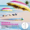 Two colorful beach umbrellas on a sandy beach with the ocean in the background. Produktbild-Vorschau