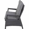 Side view of a grey outdoor sofa with cushions. Produktbild-Vorschau