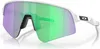 A pair of Oakley Sutro Lite Sweep sunglasses with white frames and mirrored lenses. Náhled obrázku produktu
