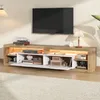 Meuble TV Merax avec éclairage LED pour écran de 75 pouces, Voir les images du produit 4