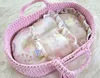 BOHO Puppenwagen handgefertigt aus rosa Baumwolle mit Produktbild-Vorschau 5