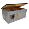 QLS Casetta per gatti in legno 86x47x37cm con anticamera Anteprima dell’immagine prodotto 4