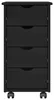 Mobile con Ruote Nero 34 x 39 x 65,5 cm Legno di Pino Anteprima dell’immagine prodotto 5