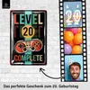 Blechschild 20 Schild Geburtstag - LEVEL 20 COMPLETE - Deko Produktbild-Vorschau 2