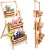 Dřevěný stojan na květiny EcoDeco s plamenným povrchem a 3 Náhled obrázku produktu 3