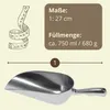 2er Set Futterschaufel Aluminium 750 ml Mehlschaufel Produktbild-Vorschau 2