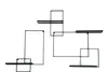 A black metal wall-mounted wine rack with an abstract geometric design. Podgląd zdjęcia produktu