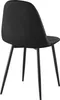 A black upholstered chair with a backrest and four legs, shown from the back and side. Anteprima dell’immagine prodotto