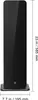 A black scent air machine with a base, shown with dimensions indicated. Anteprima dell’immagine prodotto