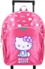 A pink Hello Kitty trolley backpack with a rainbow pattern on the top section. Produktbild-Vorschau