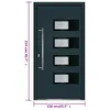 vidaXL Drzwi wejściowe antracyt 110x210 cm Aluminium i PVC Podgląd zdjęcia produktu 12