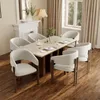 Flieks : 6 chaises de salle à manger en métal aspect bois, Voir les images du produit 1