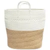 vidaXL Cestino portaoggetti marrone e bianco Ø43x38 cm Anteprima dell’immagine prodotto 5