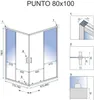 Technical drawing of a shower cabin with dimensions and detail views. Produktbild-Vorschau