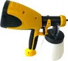 A yellow and black paint sprayer with a white container is shown against a white background. Produktbild-Vorschau