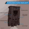 Driving Halbfinger Fingerlose Autofahrer-Handschuhe Produktbild-Vorschau 3