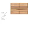 A diagram showing the dimensions of a wooden bath mat, alongside a picture of the mat itself. Produktbild-Vorschau