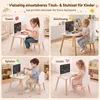 COSTWAY Kinderbureau met stoel, kinderschrijftafel met Productafbeelding-voorbeeld 7