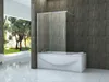 A modern bathroom with a bathtub and a glass shower screen, overlooking a garden. Produktbild-Vorschau