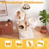COSTWAY Kratzbaum 134cm, 5-stöckig Katzenkratzbaum mit Produktbild-Vorschau 4
