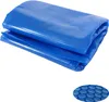 A folded blue pool cover is shown on a white background. Produktbild-Vorschau