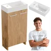 Keramikwaschbecken mit Unterschrank 40 cm stehend Eiche Produktbild-Vorschau 3