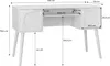 A desk with dimensions marked, shown from the front. Produktbild-Vorschau