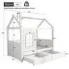 MODFU Kinderbett Hausbett 80x160cm mit Lattenrost und Produktbild-Vorschau 3