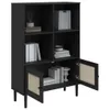 Bücherschrank SENJA Rattan-Look Schwarz 90x35x130cm Produktbild-Vorschau 4