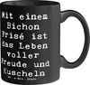 Mr. & Mrs. Panda Tasse Spruch Bichon Frisé Freude - Schwarz Produktbild-Vorschau 1