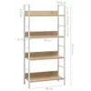 vidaXL Bücherregal 4 Regalböden Eiche 60×27,6×124,5 cm Produktbild-Vorschau 6