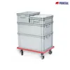 Transportroller für Euroboxen 60x40cm mit Gummiräder rot | Produktbild-Vorschau 4