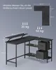 A diagram showing the dimensions and weight capacity of an L-shaped desk. Produktbild-Vorschau