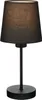 A black table lamp with a fabric shade is shown against a white background. Produktbild-Vorschau