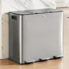 CASABEL Poubelle Tri Sélectif 3x20L, Acier Inox Chrome, Voir les images du produit 2