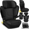A black and gray child car seat is displayed with multiple views and close-ups. Náhled obrázku produktu